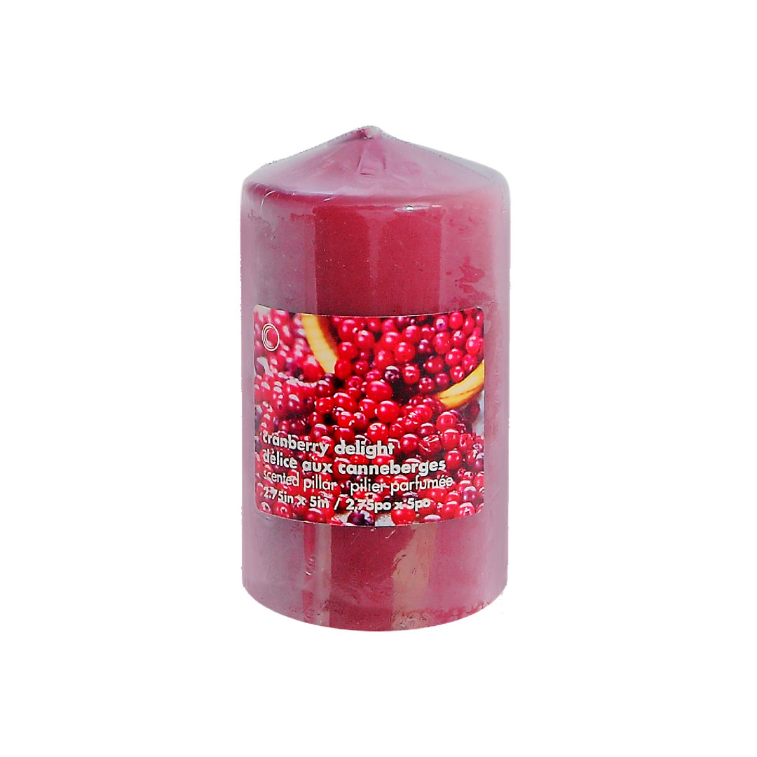 Cranberry Scented Pillar Candle (Set of 2) iH casadécor