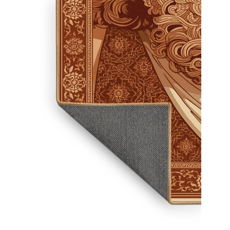Tapis oriental doux et moelleux de style oriental Iseminger Zeus en brun - reliure brun clair, 3 X 5