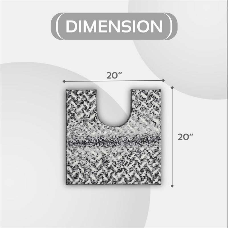 Tapis pour salle de bain en polyester Ottervale avec envers antidérapant, Gris