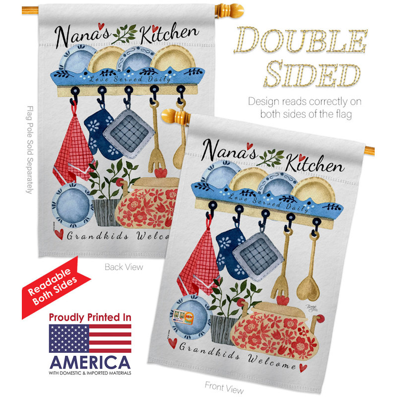 Double Sided 40 in. H x 28 in. W Polyester House Flag