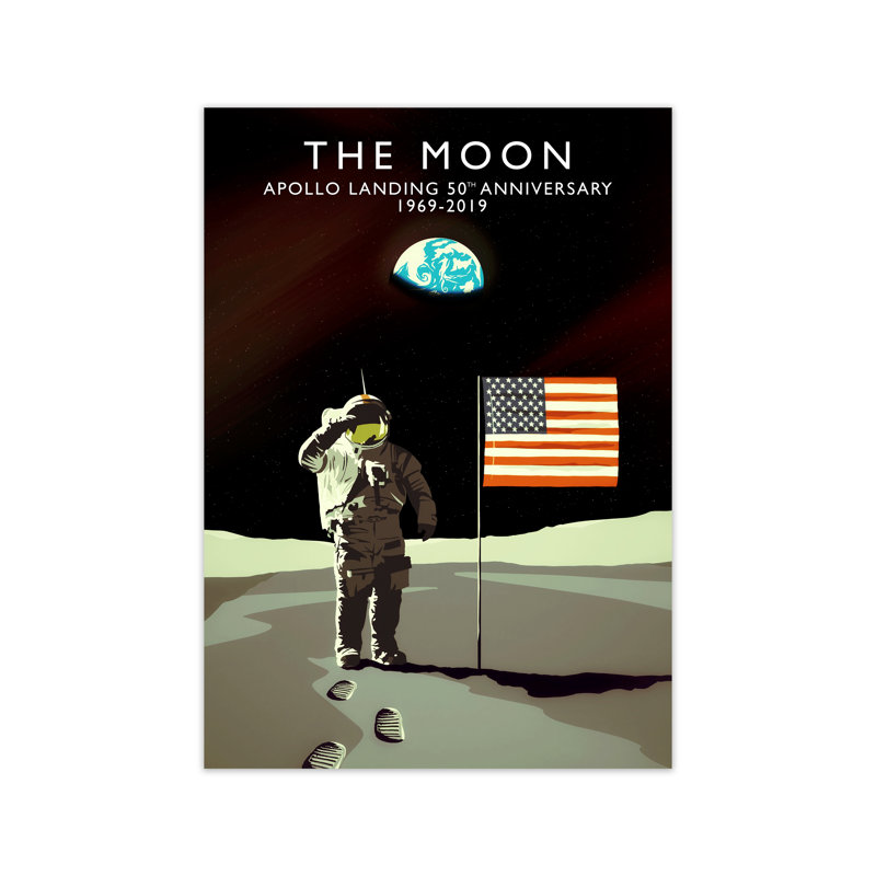 Apollo Moon Landing 50Th Anniversary by Richard O'Neill - Print, 29.7 cm H x 42 cm W x 3 cm D