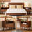 Wood Nightstand with Drawer and Open Storage Shelf, Mid Century Bedside Table for Bedroom-677872989
