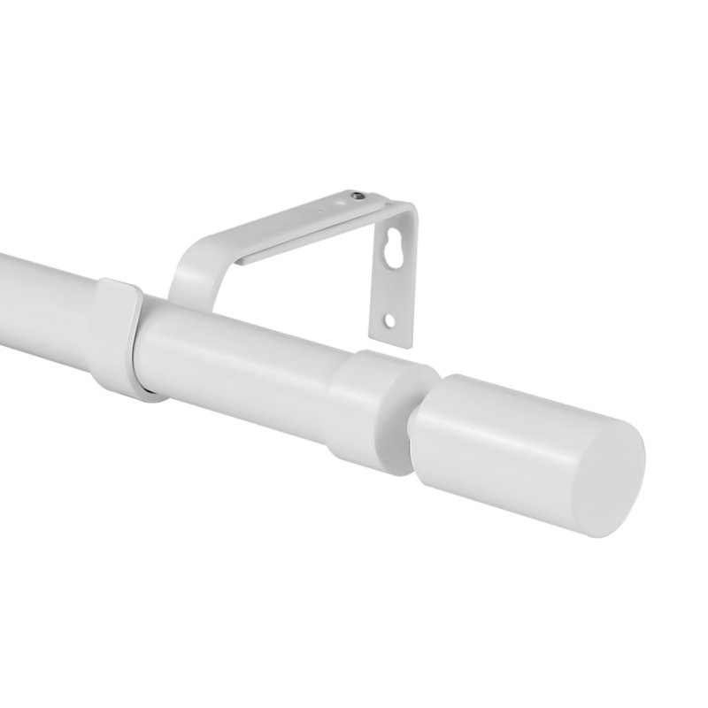 Airius Adjustable Single Curtain Rod, 84" - 120" W, Glossy White