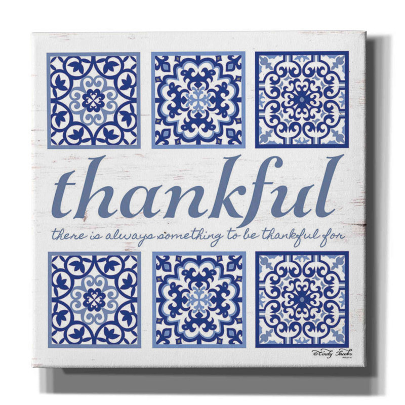 «Thankful Tile» par Cindy Jacobs, H 12 po x l 12 po x P 0,75 po