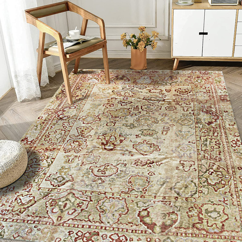 Tapis beige noué à la main