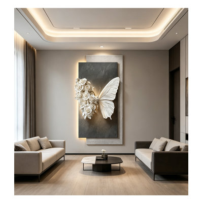 Minimalist Modern 3D Butterfly Sandstone Wall Decor