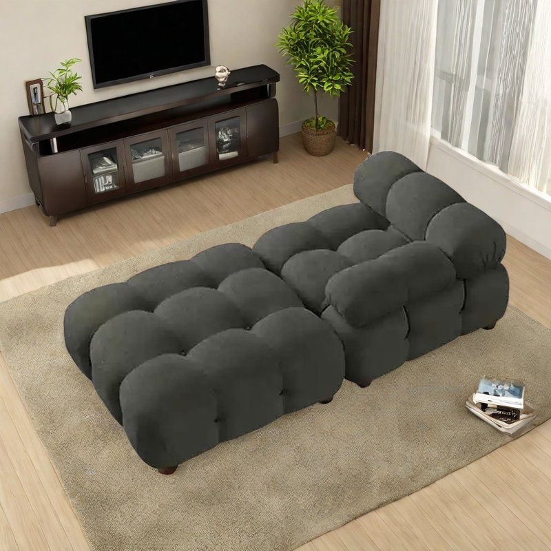 Chaise modulaire et multifonctionnelle confortable, Orienté à gauche (vu de face), Gris foncé