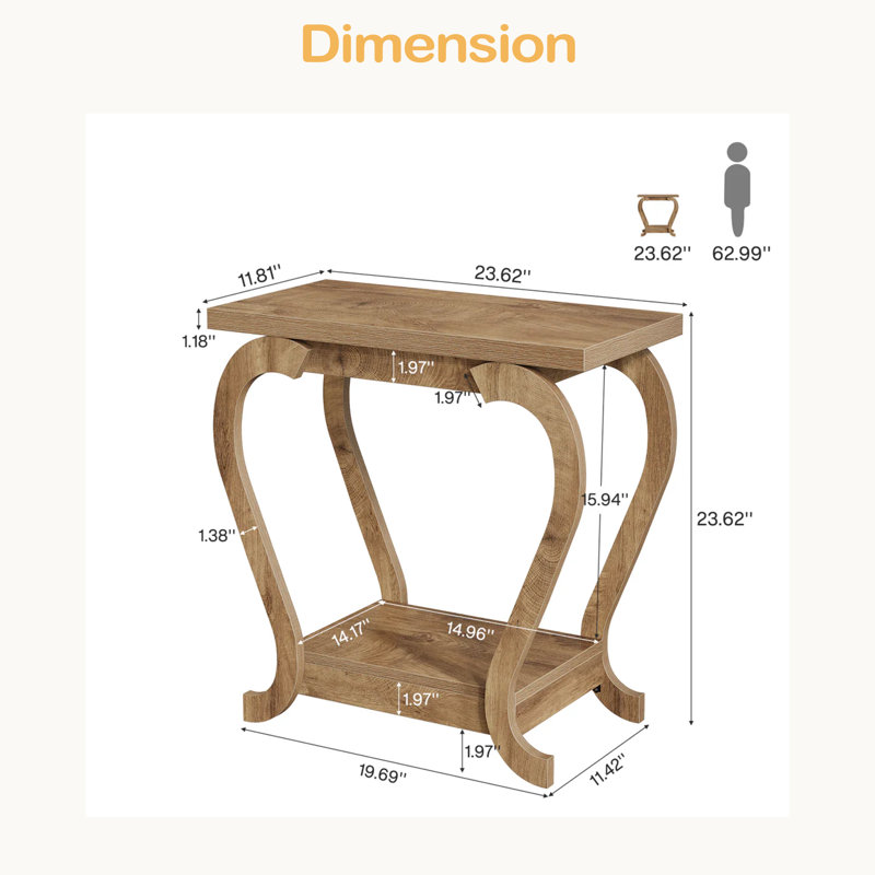 Table d'appoint moderne, table basse à 2 niveaux, table de bout