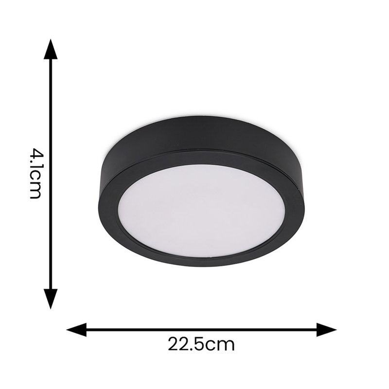 Clementie Plastic LED Flush Mounted Sconce, Matte Black