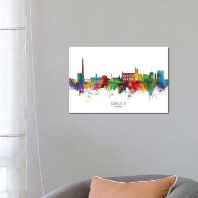 Carlisle England Skyline by Michael Tompsett - Wrapped Canvas Print