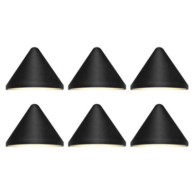Lampadaires d'extérieur à basse tension, 3000K, noir, paquet de 6