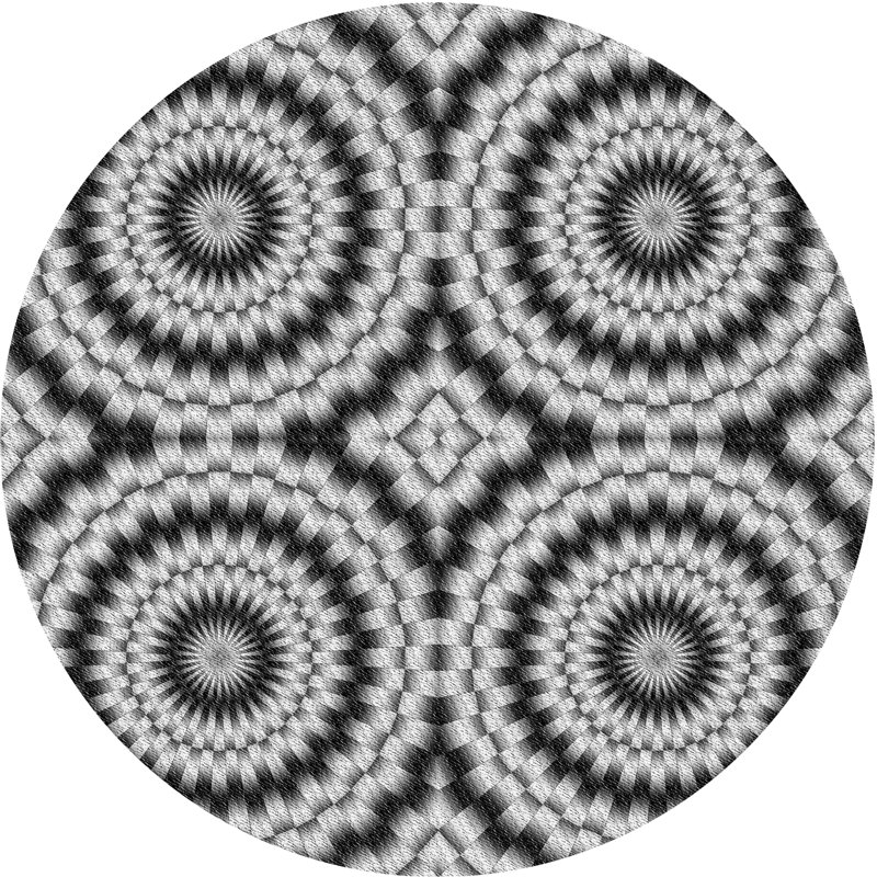 Tapis noir/gris tissé à la machine, Rond 7 pi