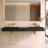 Juniper 72" Wall Mounted Solid Surface Floating Bathroom Sink with Concealed Drain - Black, No Faucet Hole-76720987-76720982