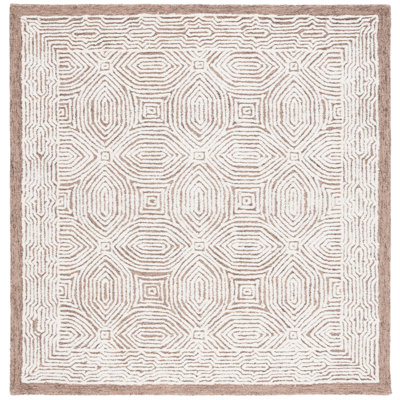 Tapis géométrique en laine touffeté à la main 0,8 po Reinhild