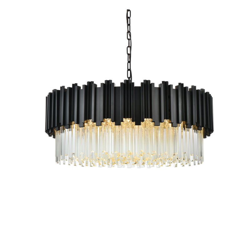 Lustre Lenora 32 pouces , Noir, noir, noir, noir