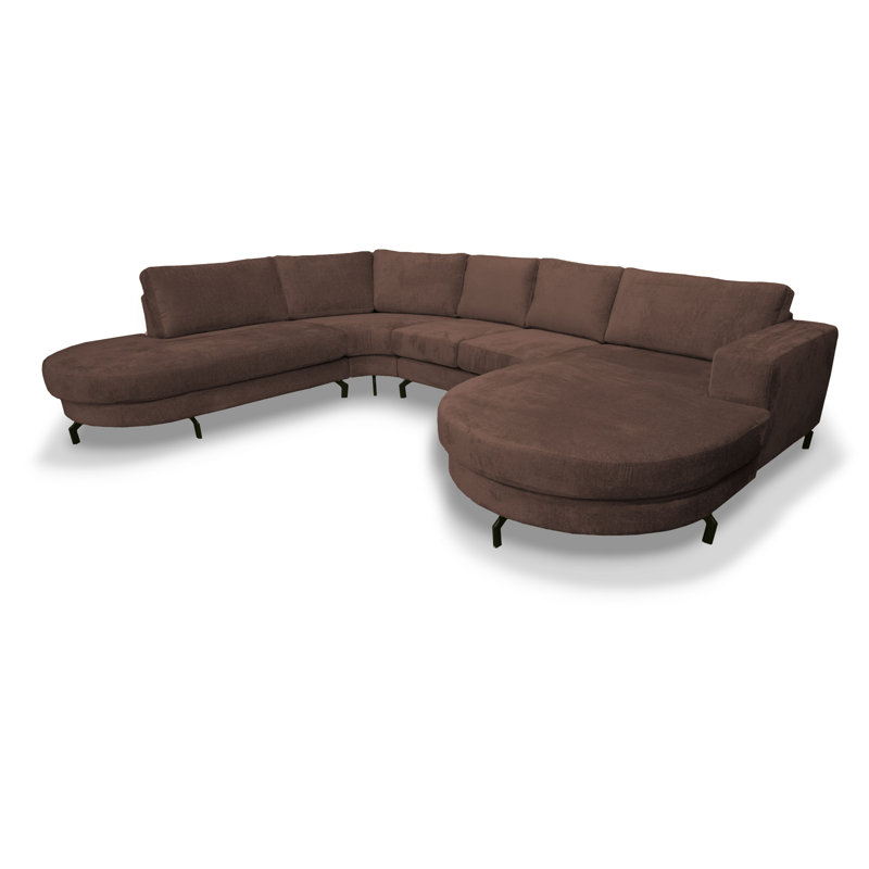 6 Seater Corner Sofa , Walnut, Right Hand Facing