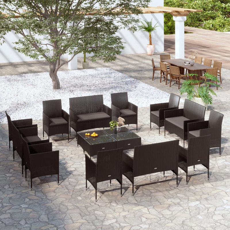 Lounge Sofa Seating Group, Black, Black