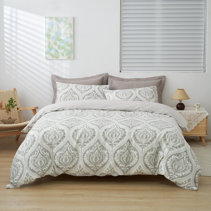 Housse de couette Moon Sky Speckled Heather Grey Ogee, Housse de couette simple + 1 taie d'oreiller