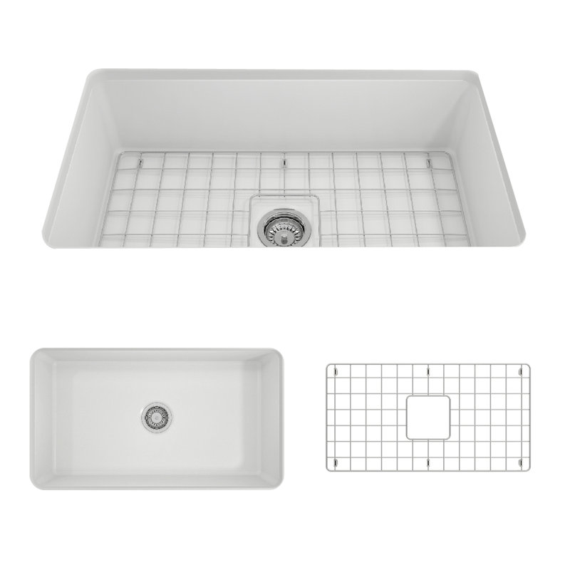 32'' L Kitchen Sink, Matte White