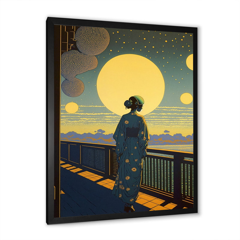 Marcher vers la pleine lune VII Marcher vers la pleine lune VII - reproduction sur toile, H 20 po x l 12 po x P 1 po