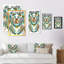 Motif léopard avec une touche de vert III - reproduction d'art moderne et contemporaine sur toile-905521552-905521557