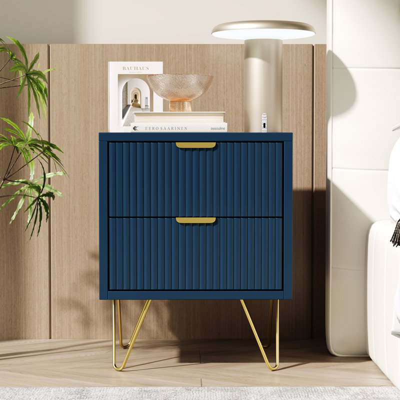 40cm W Metal Bedside Table