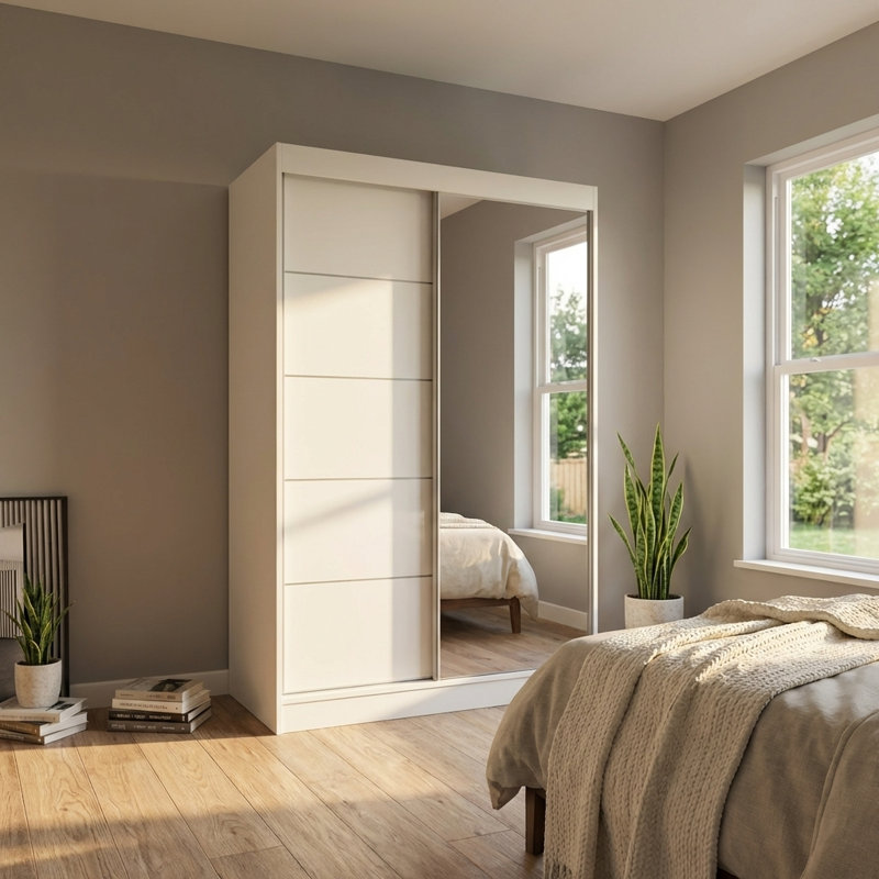 Armoire Charlisha, Blanc, H 80 po x l 47 po x P 25,5 po