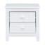 Ensemble de lit plateforme double en bois massif avec 2 tables de chevet - Blanc-989698917