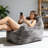 Bean Bag Chair Lounge Floor Chair, Armless Bean Bag Lounger Grey