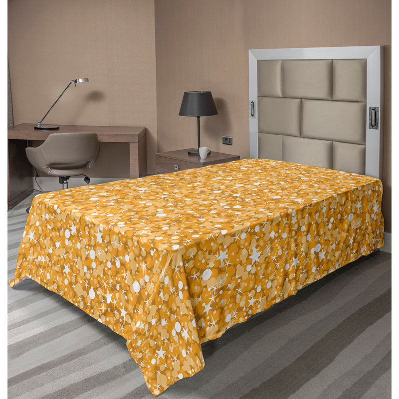 Ambesonne Nature Top Flat Sheet Glisten Fish Sunlight King Blue Purple White, Orange et blanc / abstrait