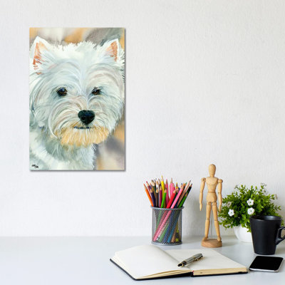 Go Westie - West Highland Terrier by Judith Stein - Wrapped Canvas Painting