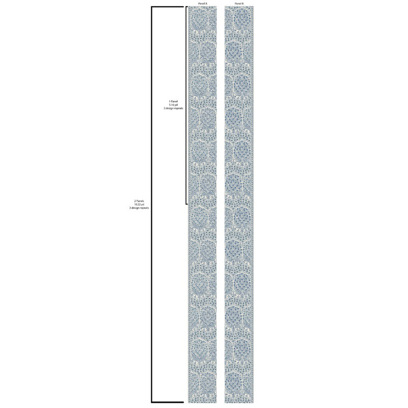 Sameera 30.96' L x 54" W Wallpaper Roll, Blue/Indigo