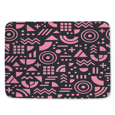 Tapis de bain à formes géométriques roses