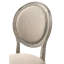 Chaise d'appoint en chêne (2) - tissu d'ameublement en tissu brun clair, base empilable, assise en forme de boîte, pieds tournés, dossier ovale, capacité de 220 lb, profondeur de 20 po, poids des chaises de 18 po de hauteur