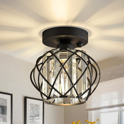 7.1in Motion Sensor Chandelier Semi Flush Mount Ceiling Lighting For Hallyway Balcony Stairsway