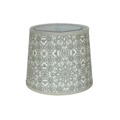 Abat-jour tambour gris géométrique avec ajusteur d'araignée - motif moderne