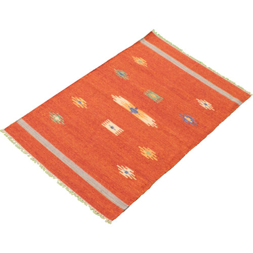 Foundry Select Iron Acton Flatweave Wool Geometric Indoor Rug | Wayfair
