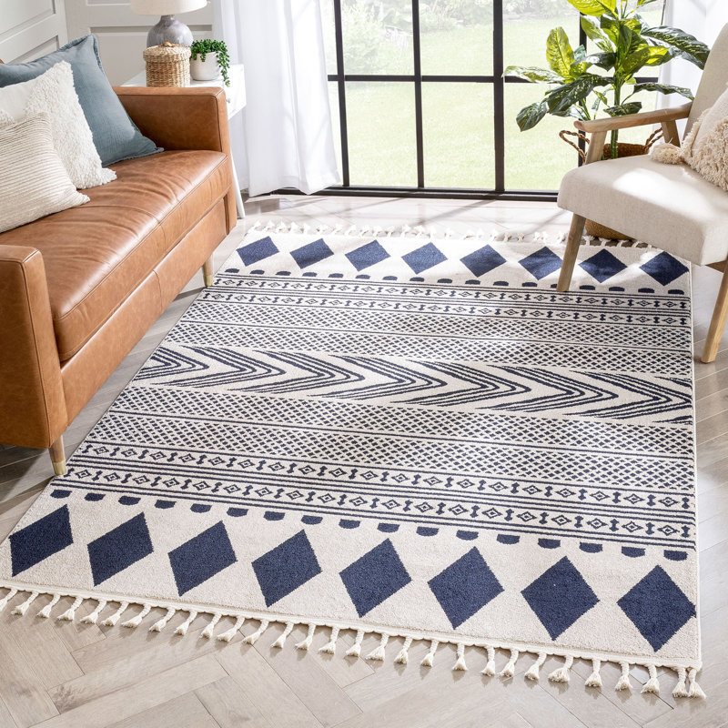 Loop-De-Loop Moroccan Synthetic Area Rug, Rectangle 120 x 180cm