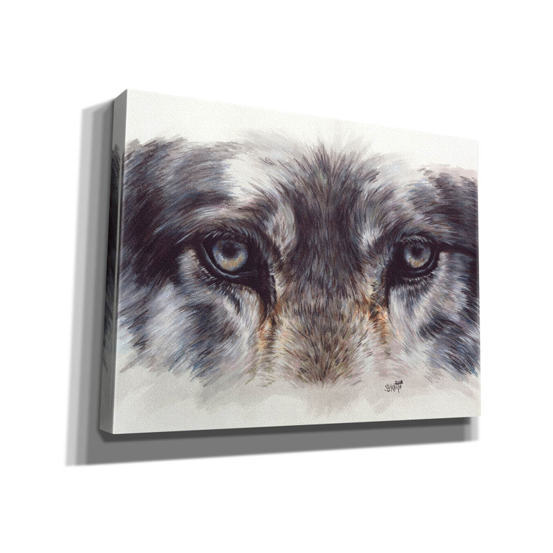 'Eye-Catching Wolf' by Barbara Keith, Canvas Wall Art, 12" H x 16" W x 0.75" D
