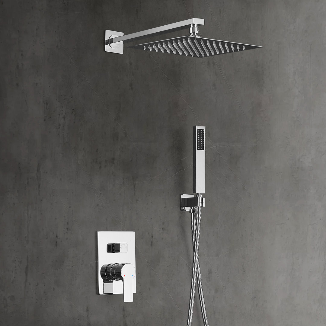 Wall Mounted Complete Shower System with Anti-Scald Pressure Balance Valve Designer Collection 