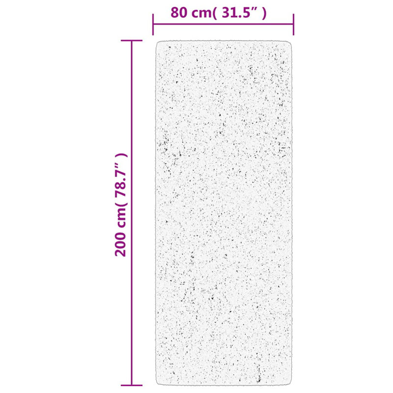 Rug "HUARTE" Short Pile Soft and Washable Sand, Runner 80 x 200cm