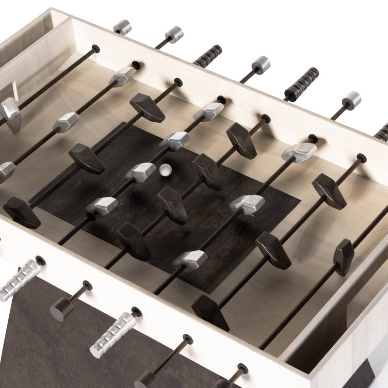 Wesson 56" Wood Foosball Table, Aged Aluminum/Polished Aluminum