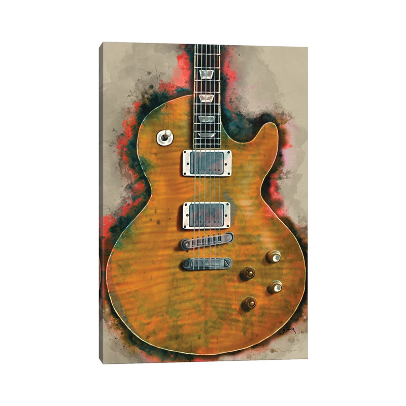 Gary Moore Electric Guitar - Painting on Canvas, Wrapped Canvas, 66.04cm H x 45.72cm W x 3.81cm D