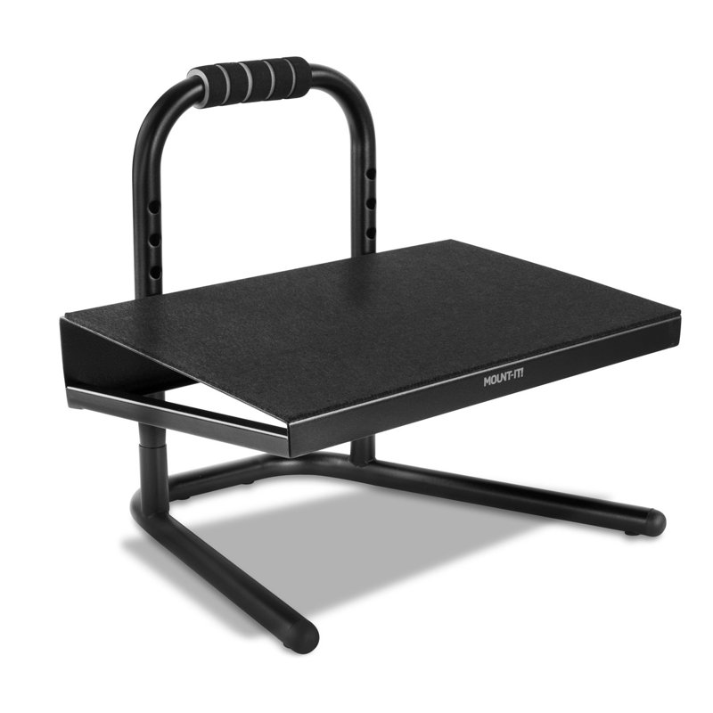 Mount-It! Black Adjustable Foot Rest with Padded Surface
