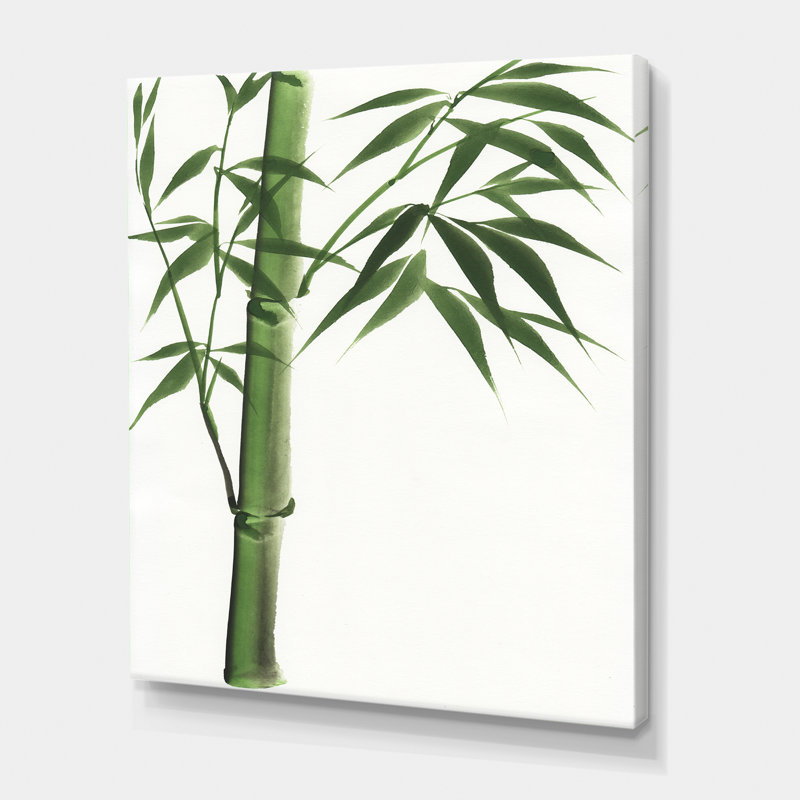 Détail d'un bambou vert foncé III - reproduction sur toile, H 32 po x l 24 po x P 1 po, Toile tendue