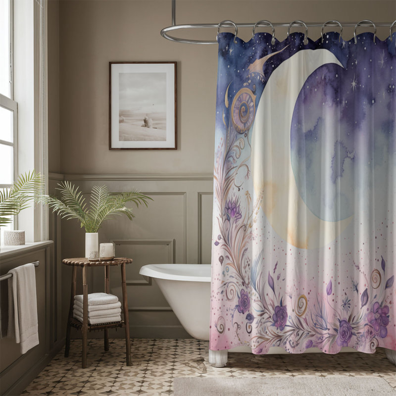 Star Dream - Rideau de douche standard 1 pièce, H 74 po x l 71 po