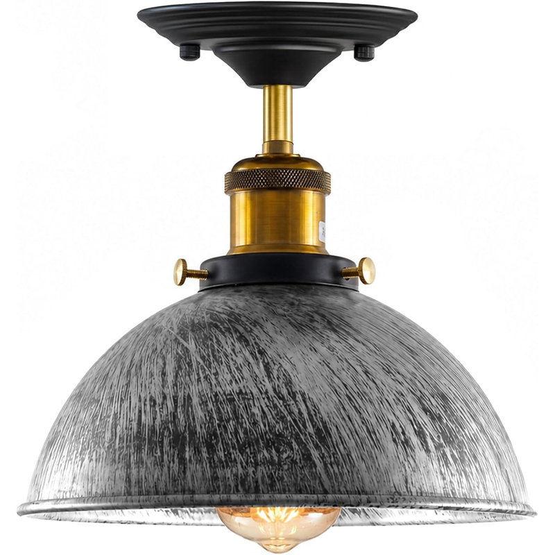 Semi Flush Mount, Brushed Silver