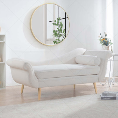 Chaise longue avec accoudoirs à volutes