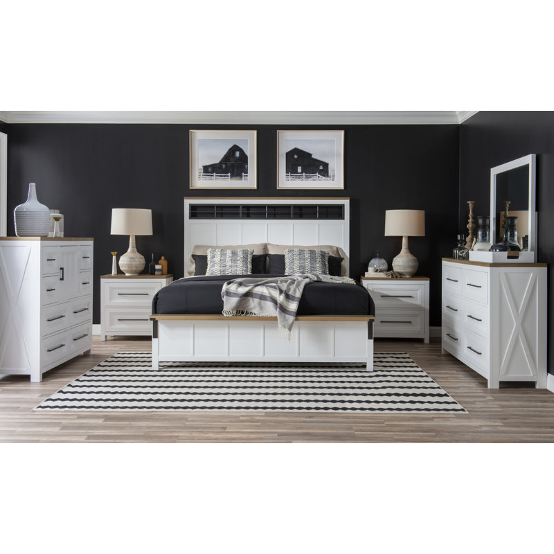 Franklin Queen 5/0 Two Tone Farmhouse Panel Bed, Queen