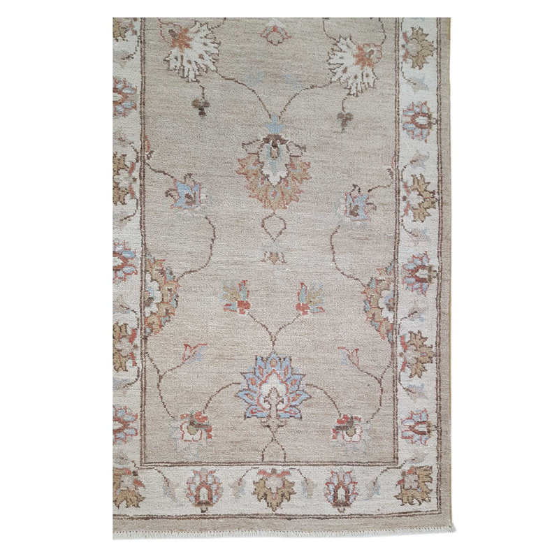 Davey Hand Knotted 2.6x8 Lt.Brown Runner